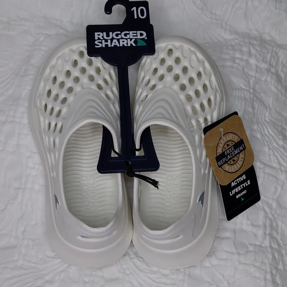 Rugged Shark Kids White Water Shoes Sz 10 Toddler